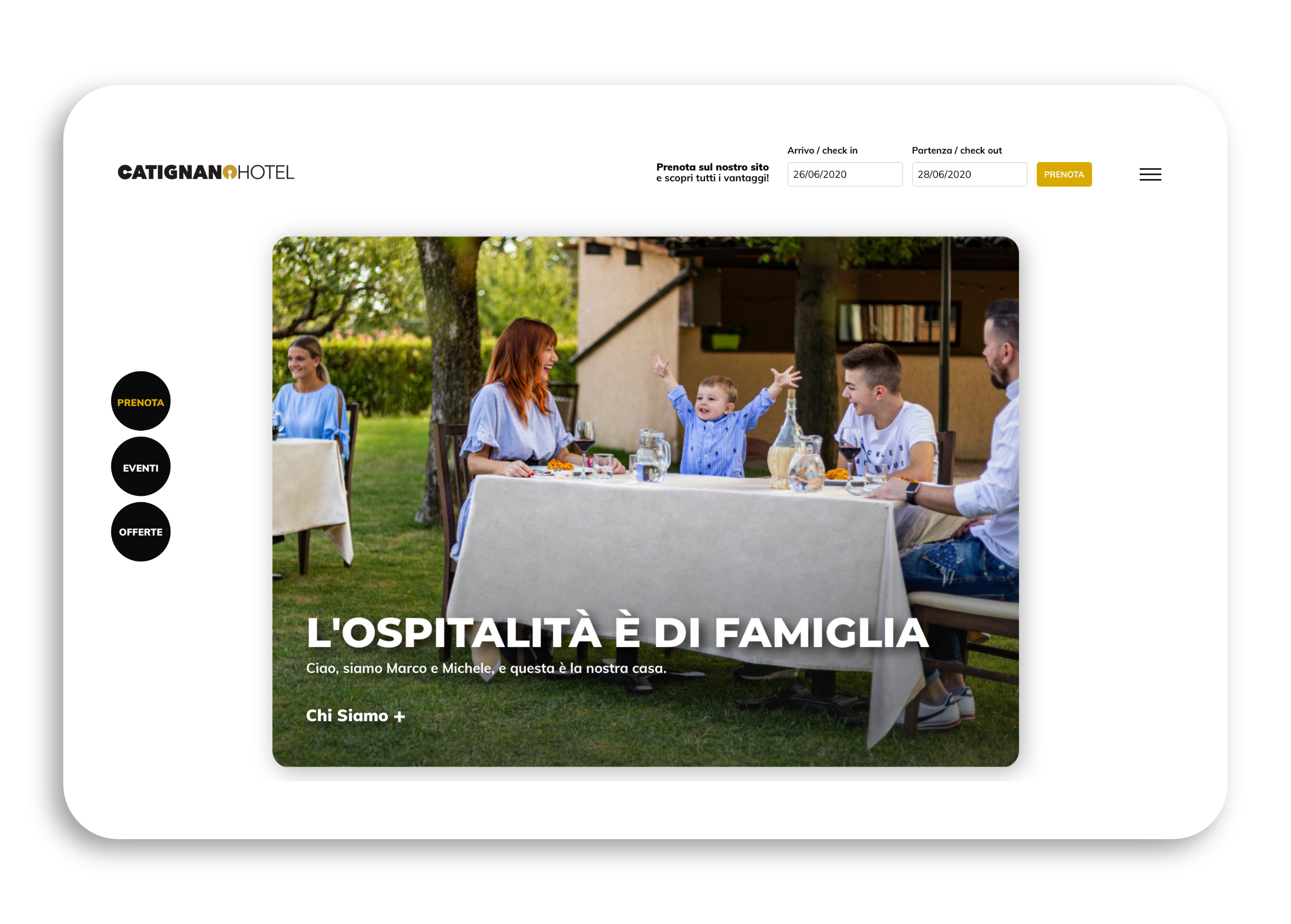 Sito web realizzato per hotel catignano