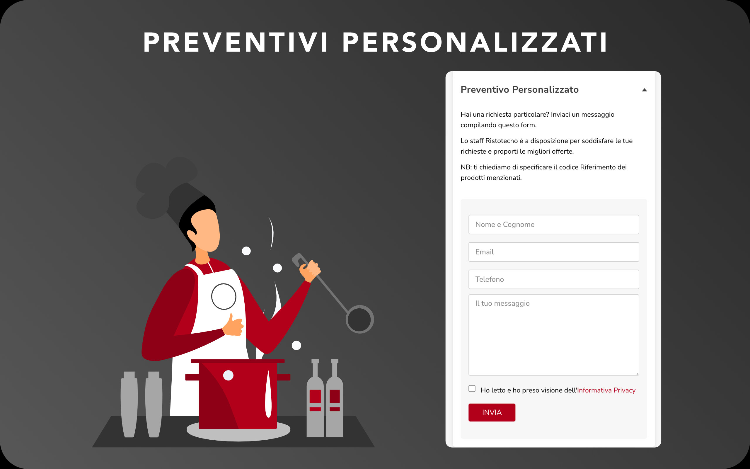 Realizzazione di moduli ecommerce per la creazione di preventivi personalizzati